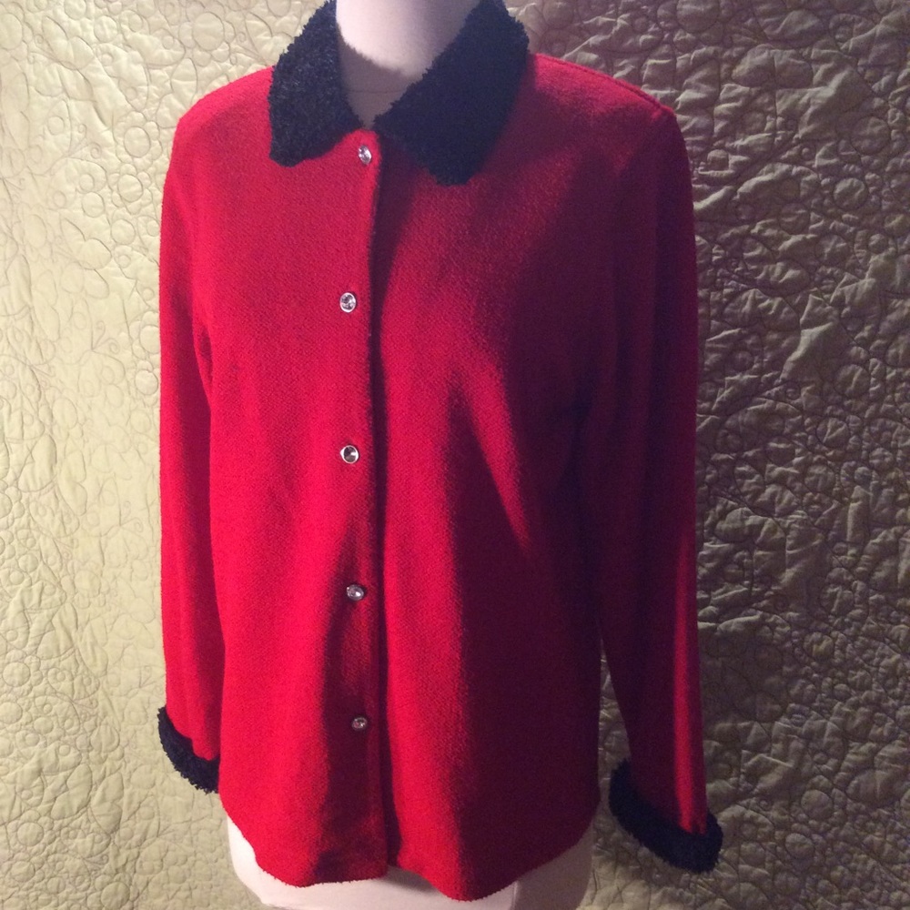 Cathy Daniels red sweater. Size Small.